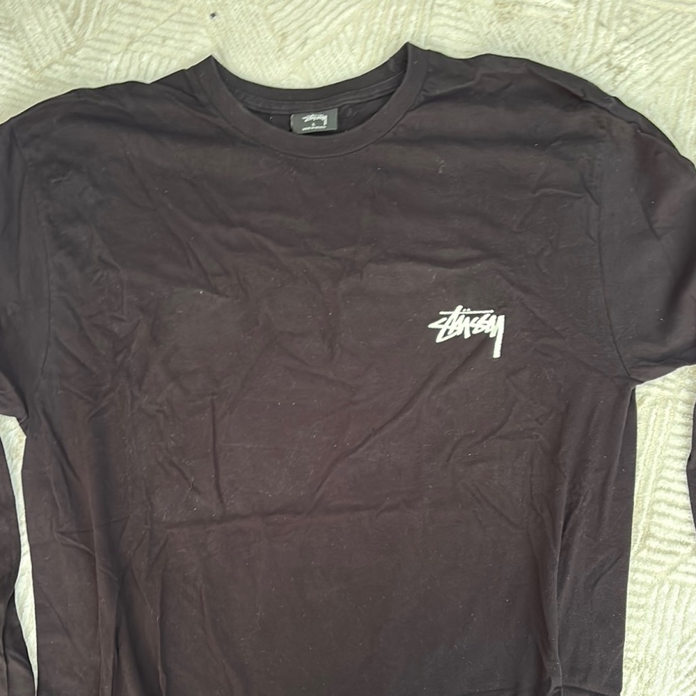 Stussy Black Long Sleeve Tee with Iconic Logo